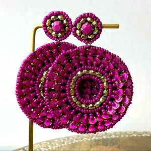 Round beaded Drop Dangling Earrings